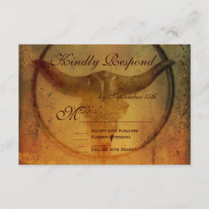 Rustikale Bull Horns Hochzeiten RSVP Cards