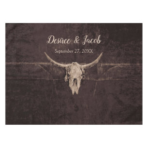 Rustikale Bull Skull Country Western Texture Weddi Tischdecke