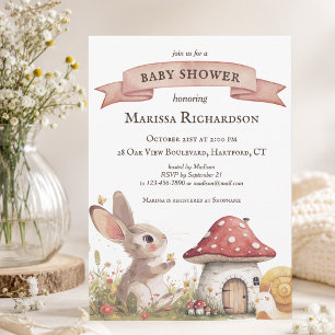 Rustikale Bunny Baby Dusche Einladung