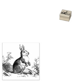 Rustikale Bunny Rabbit Vintage Gummi-Briefmarke Gummistempel