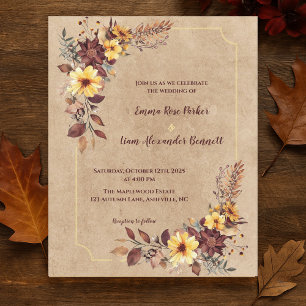 Rustikale Burgund-Gelbe Hochzeit im Herbst