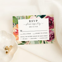 Rustikale Burgundy Fall Floral Border Wedding
