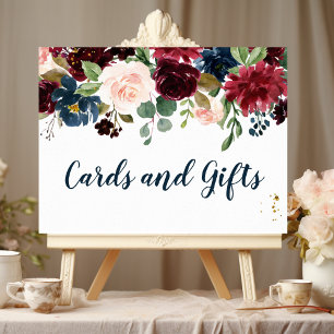 Rustikale Burgundy Navy Blue & Red Beauty Blume Poster