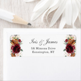 Rustikale Burgundy Orange Ivory White Floral Weddi