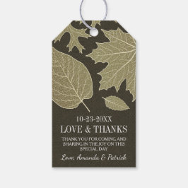 Rustikale Burlap-Herbstlaub Hochzeit Dankeschön Ta Geschenkanhänger