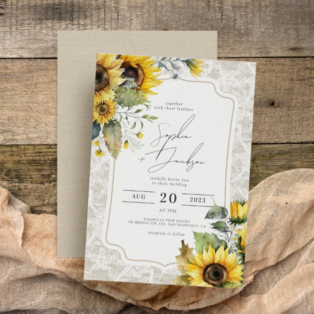 Rustikale Burlap Lace Sunflowers Hochzeit im Herbs Einladung (Von Creator hochgeladen)