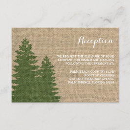 Rustikale Burlap Pine Trees Winter Empfang Card Begleitkarte