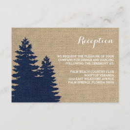 Rustikale Burlap Pine Trees Winter Empfang Card Begleitkarte