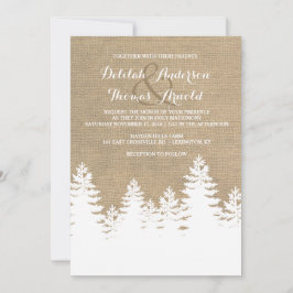 Rustikale Burlap Pine Trees Winter Wedding Einladu Einladung