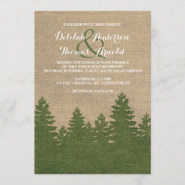 Rustikale Burlap Pine Trees Winter Wedding Einladu Einladung