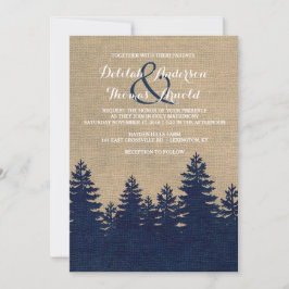 Rustikale Burlap Pine Trees Winter Wedding Einladu Einladung