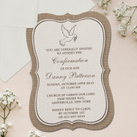 Rustikale Burlap-Taube Heilige Kommunion oder Best