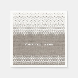 Rustikale Burlap- und elegante Lace Wedding Serviette