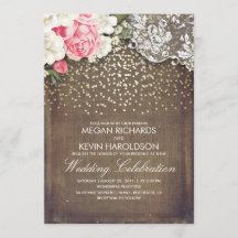 Rustikale Burlap- und Pink-Blume Lace Gold Wedding