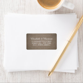 Rustikale Burlap Wedding Adressaufkleber