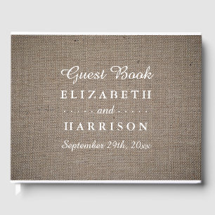 Rustikale Burlap Wedding Gästebuch