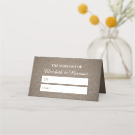 Rustikale Burlap Wedding Platzkarte