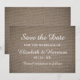Rustikale Burlap Wedding Save The Date