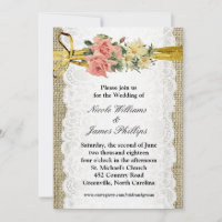 Rustikale Burlap & White Lace Romantische Hochzeit