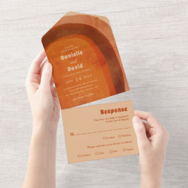 Rustikale Burnt Orange Arch Moderne Hochzeit All In One Einladung