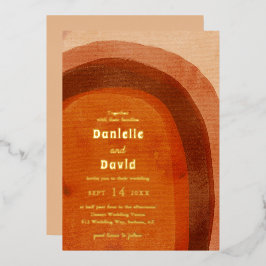 Rustikale Burnt Orange Arch Moderne Hochzeit Folieneinladung