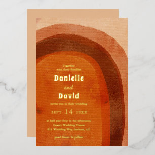 Rustikale Burnt Orange Arch Moderne Hochzeit Folieneinladung
