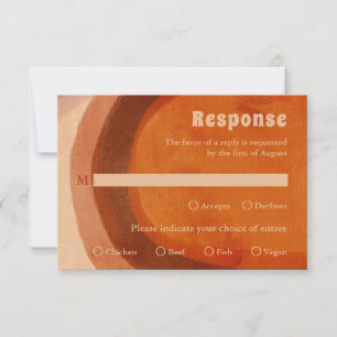 Rustikale Burnt Orange Arch Moderne Hochzeit RSVP Karte