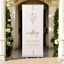 Rustikale Burnt Orange Boho Blumenhochzeit Ausziehbarer Banner