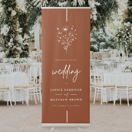 Rustikale Burnt Orange Boho Blumenhochzeit Ausziehbarer Banner