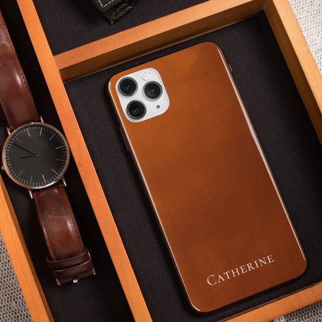 Rustikale Burnt Orange Einfache Bohemische Monogra iPhone Hülle (Von Creator hochgeladen)