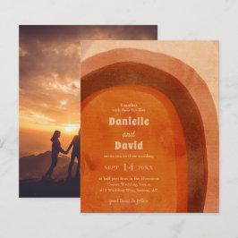 Rustikale Burnt Orange Foto Einladung zur Hochzeit