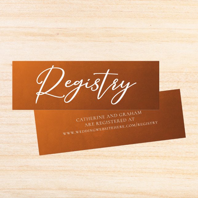 Rustikale Burnt Orange Herbsthochzeit Beilage Mini Visitenkarte (Von Creator hochgeladen)