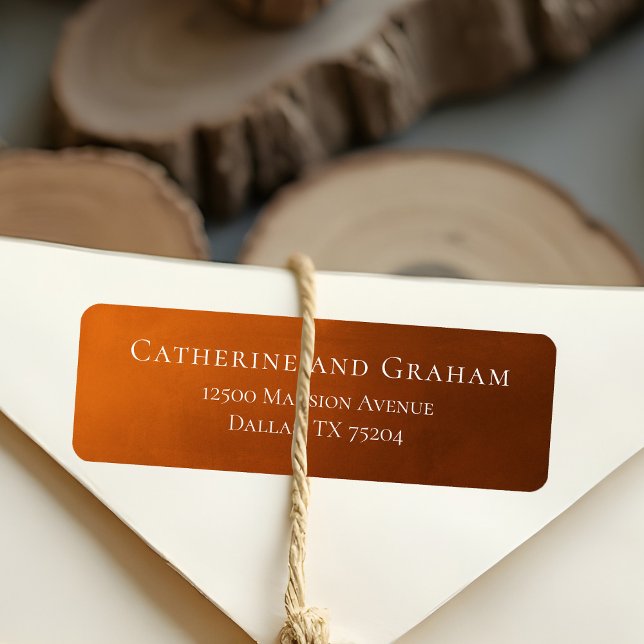 Rustikale Burnt Orange Herbsthochzeit Rücksendeadr (Von Creator hochgeladen)