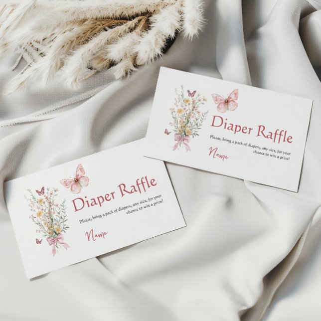 Rustikale Butterfly Wildblume Babydusche Windeln Begleitkarte (Von Creator hochgeladen)