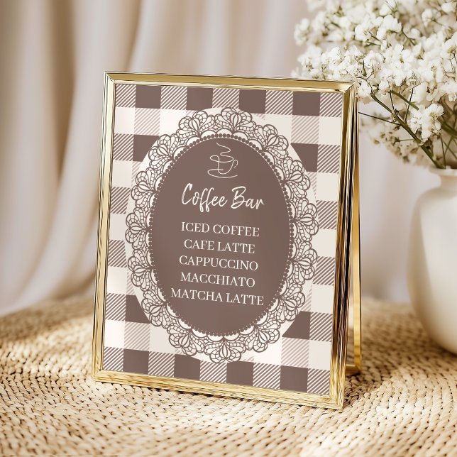 Rustikale Café Bebe Coffee Bar Baby Shower Poster (Von Creator hochgeladen)
