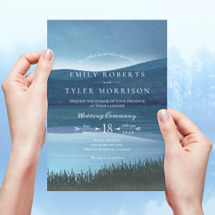 Rustikale Calming Lakeside Hochzeit Einladung