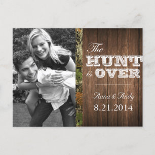Rustikale Camouflage Holz Save the Date Hochzeit P Ankündigungspostkarte