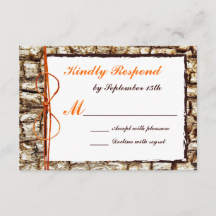 Rustikale Camouflage Orange Bow Wedding RSVP