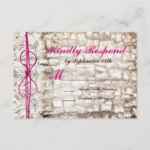 Rustikale Camouflage Rosa Bow Wedding RSVP