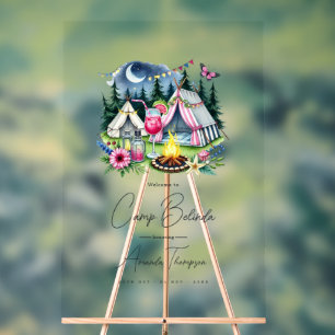 Rustikale Camp Bride Transparenter Empfang Acrylschild