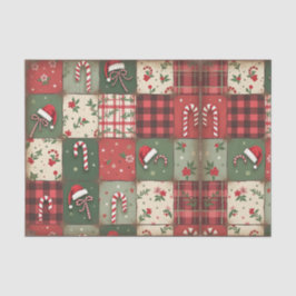 Rustikale Candy Cane und Kariertes Weihnachtszette Seidenpapier