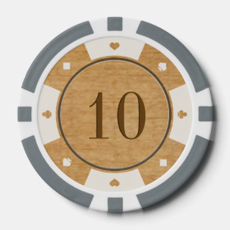 Rustikale Casino-Pokerchips aus Eichenholz Pokerchips