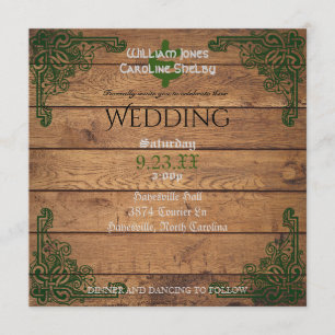 Rustikale Celtic Claddagh Hochzeit Einladung