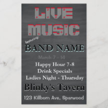 Rustikale Chalkboard Bar Taverne Live Music 2