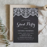 Rustikale Chalkboard Brocade Lace Graduation Party