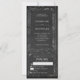 Rustikale Chalkboard-Hochzeitseinladung w uAwg Einladung