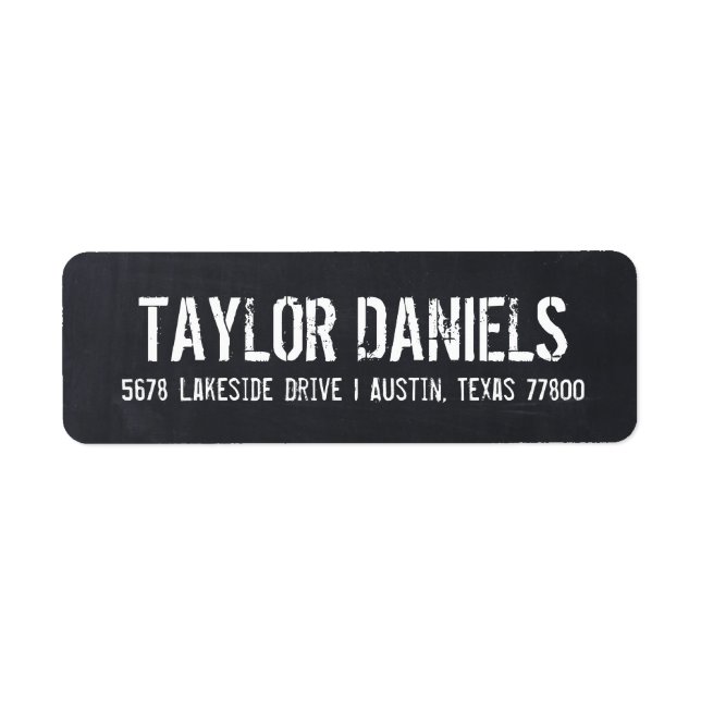 Rustikale Chalkboard-Rücksendeadressen-Aufkleber (Vorne)