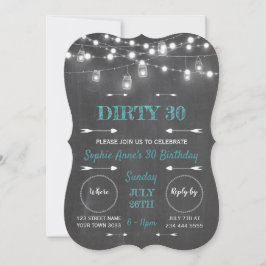 Rustikale Chalkboard String Lights Dirty 30 Geburt Einladung