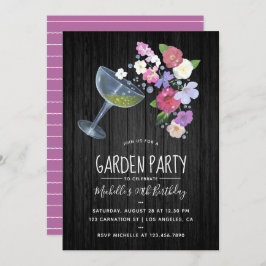 Rustikale Champagner Blumengarten Party Einladung