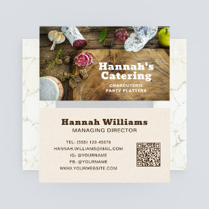 Rustikale Charcuterie-Catering-Holz-Foto Visitenkarte